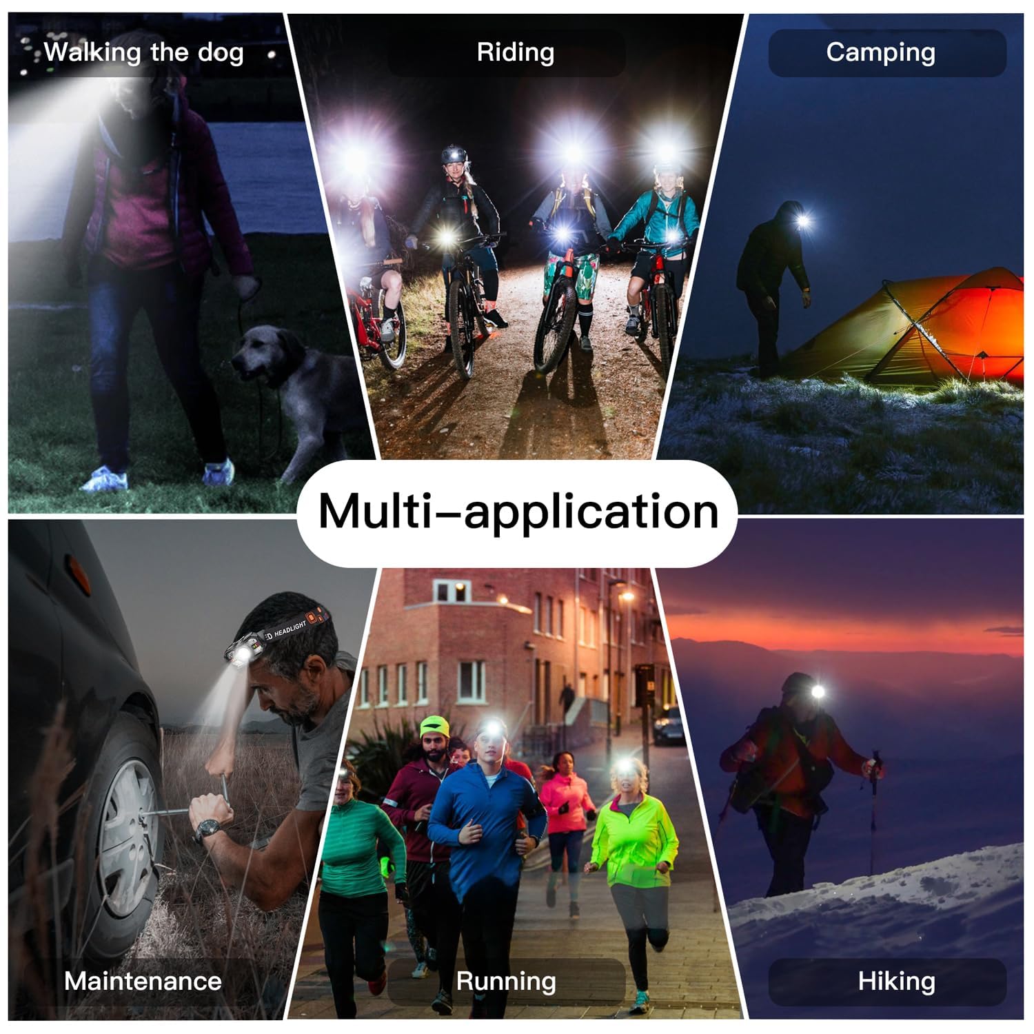 KunHe headlamp rechargeable battery with USB charging for extended outdoor use.