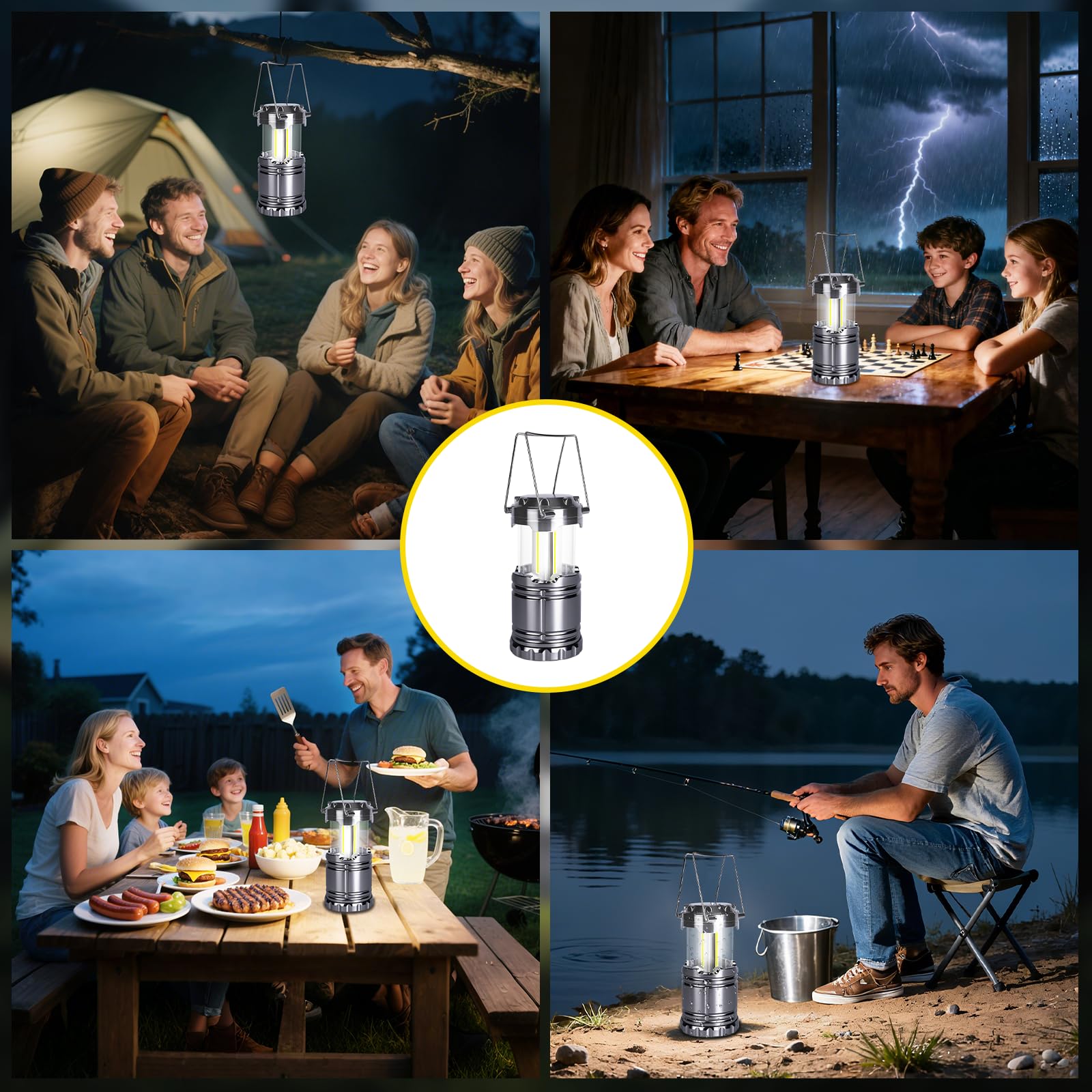 KunHe LED camping lantern rugged military-grade build withstands outdoor use.