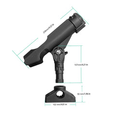 Rod holder with large locking knob showing 130° tilt