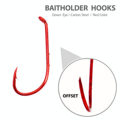Close up of red Kunsilane baitholder live bait hook 3/0