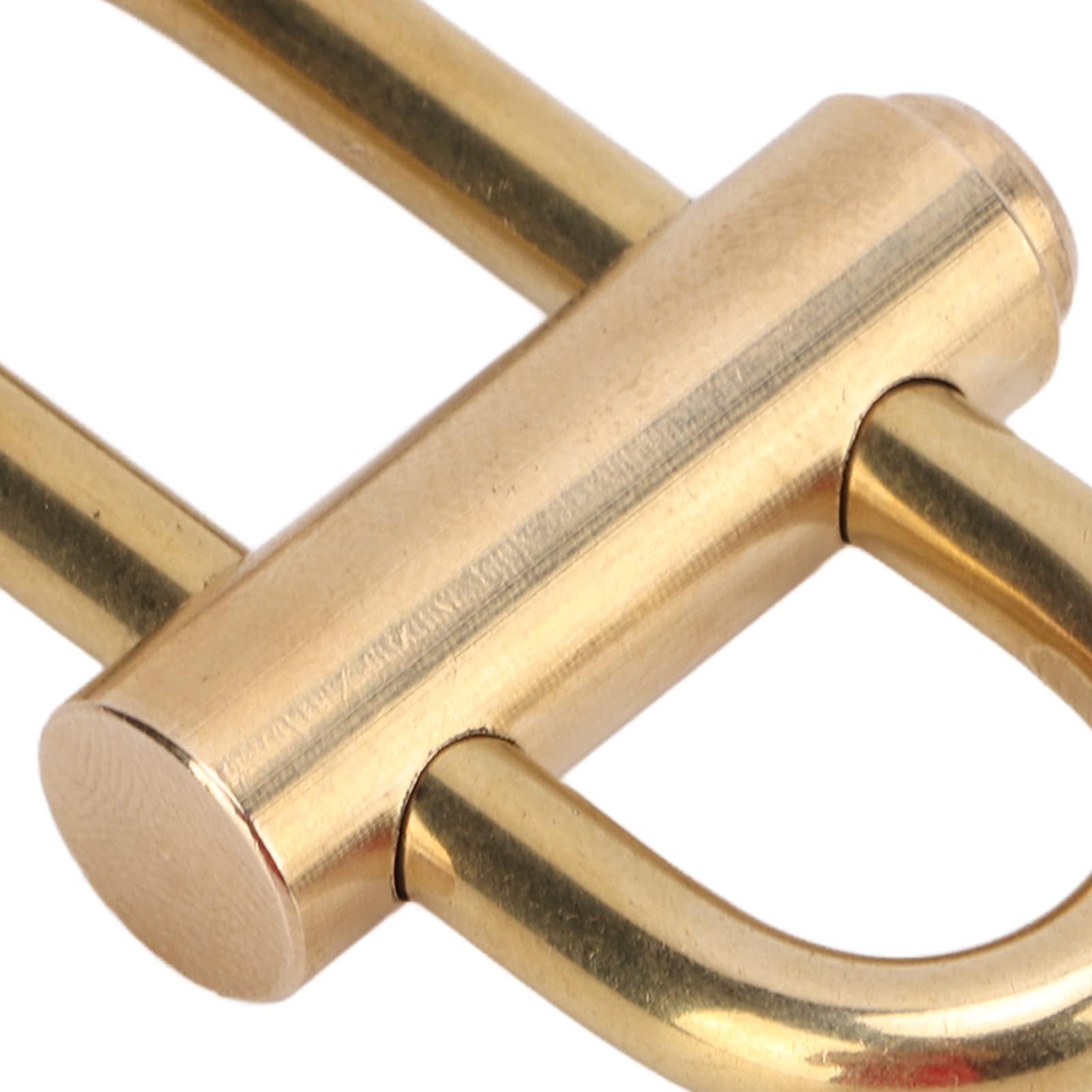 Kuuleyn brass lock keychain button action shown for easy attaching and detaching keys.
