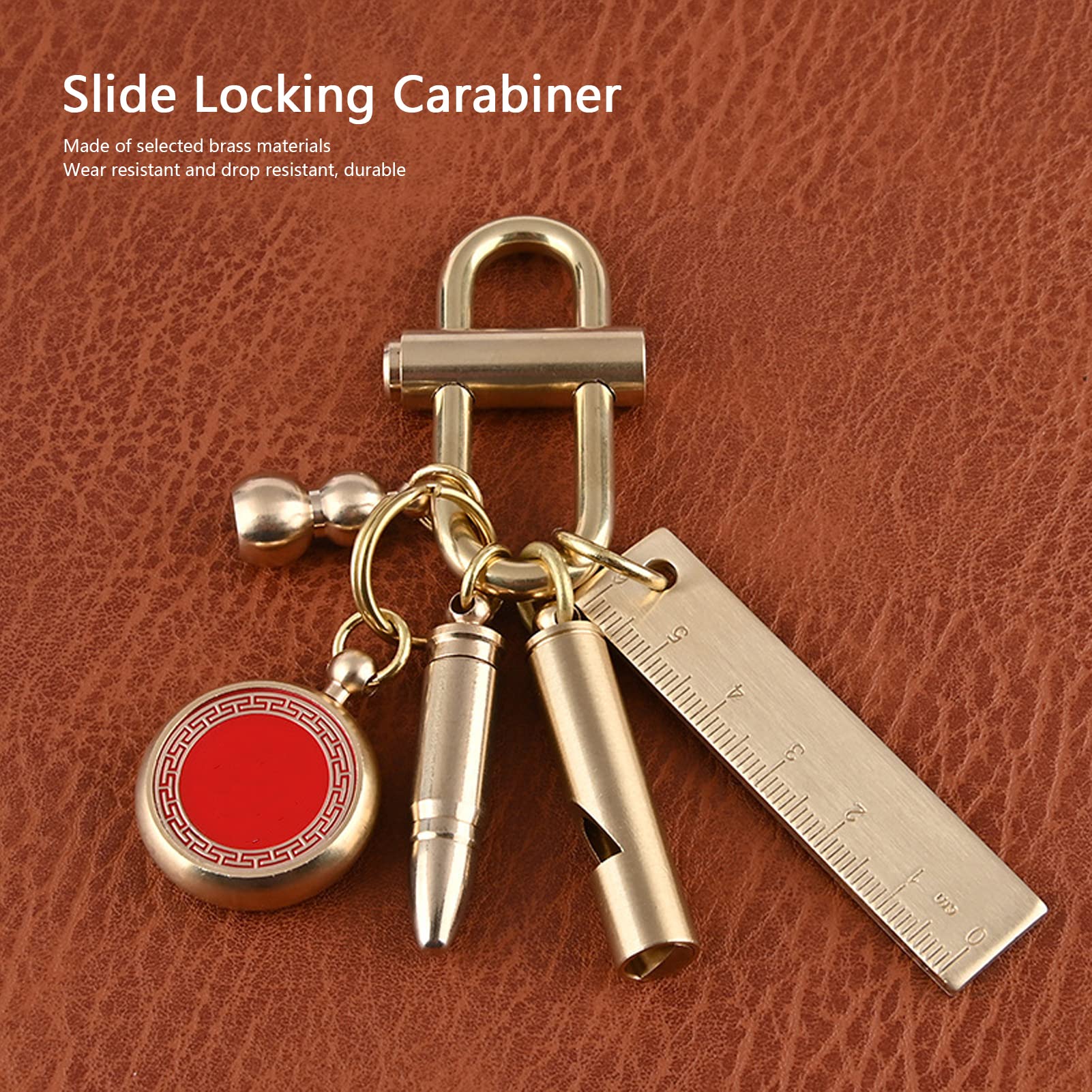 Kuuleyn brass lock keychain on hiking gear ready for outdoor adventures.