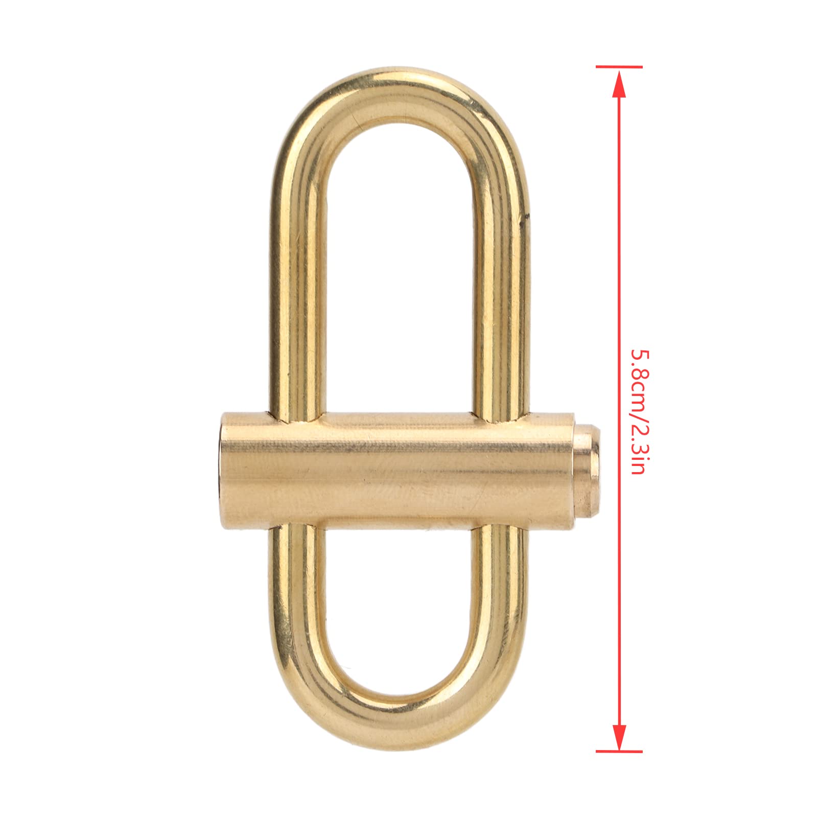 Kuuleyn brass lock keychain close-up of snap clip and quick-release action.