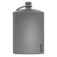 Kuvik titanium flask front view highlights ultralight design for backpacking