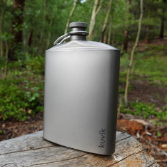 Kuvik titanium flask lid-seal closeup shows secure leakproof closure for on-the-go