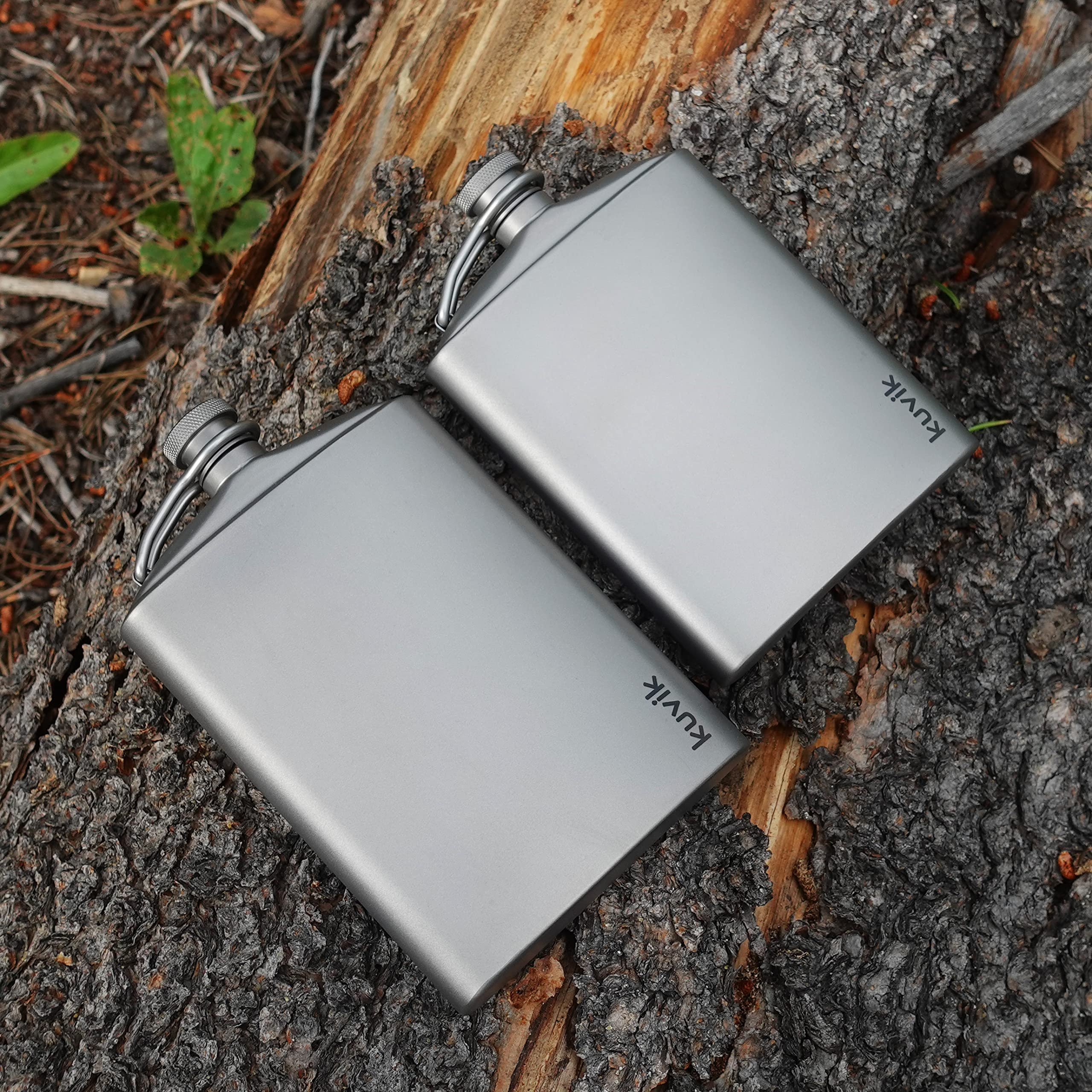 Kuvik titanium flask with funnel demonstrates simple, clean filling for spirits or stove fuel