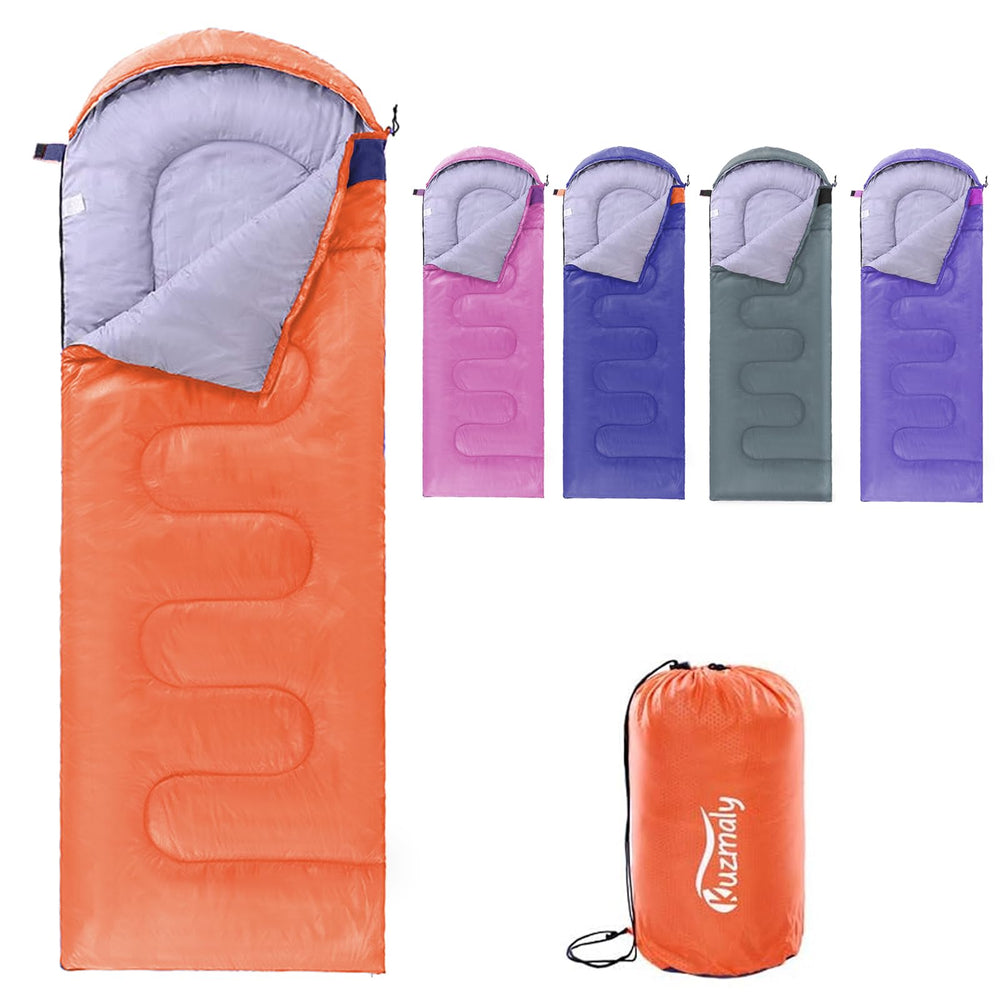 Kuzmaly camping sleeping bag 3-season outer view offers weatherproof warmth for outdoor adventures.