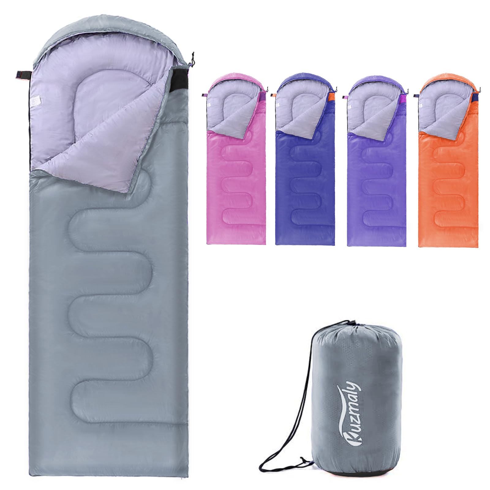 Kuzmaly camping sleeping bag 3-seasons in outdoor setting for all-weather comfort