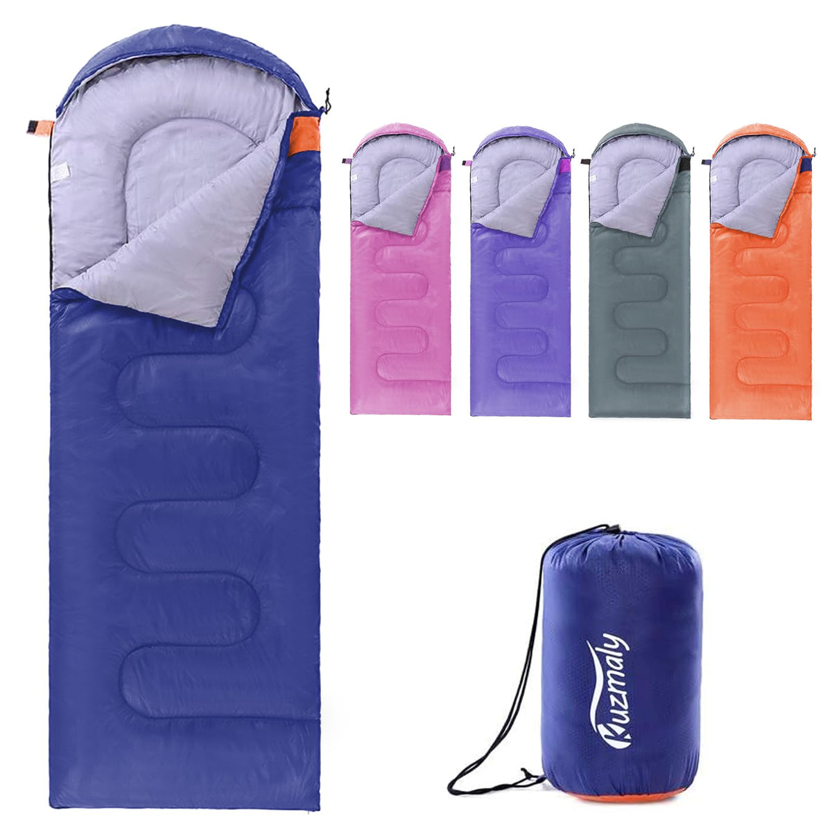 Kuzmaly 3-season waterproof sleeping bag exterior shown for all-weather camping.