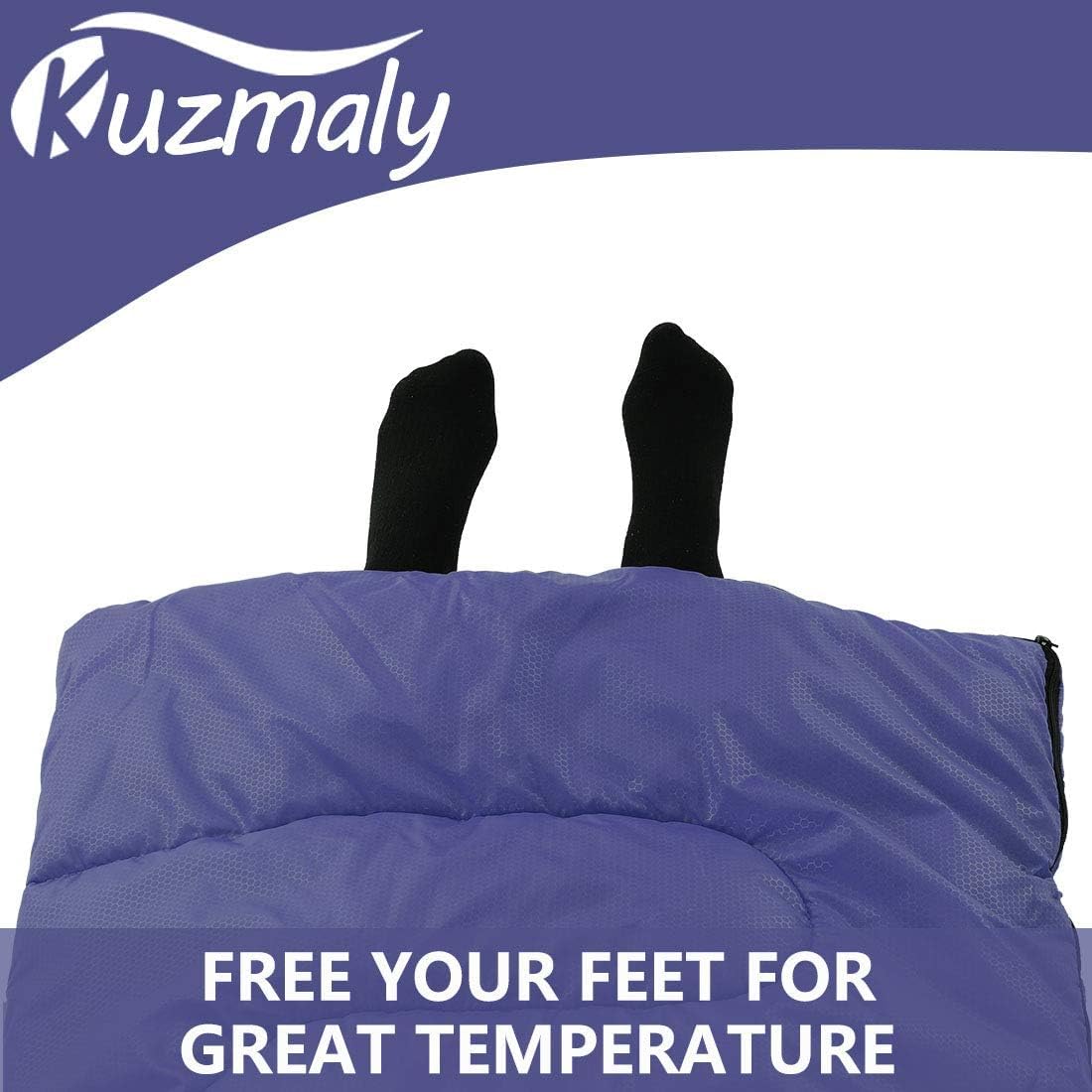 Kuzmaly camping sleeping bag bottom zipper for enhanced foot ventilation