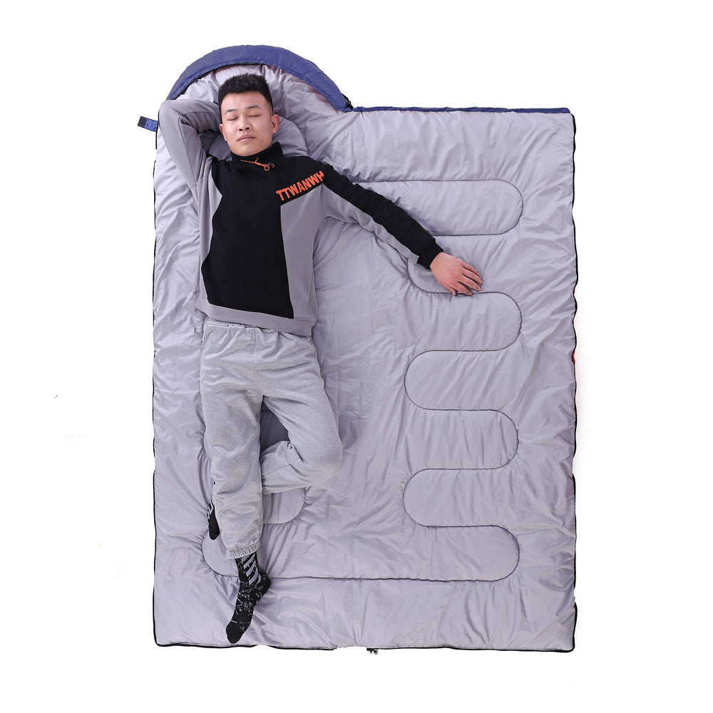 Kuzmaly sleeping bag suitable for adults and kids during outdoor adventures.