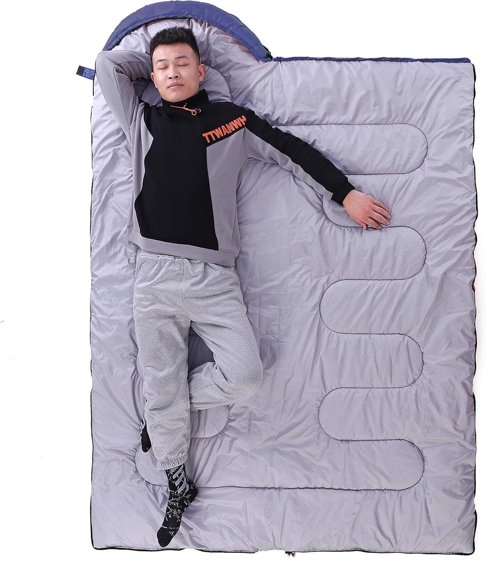 Kuzmaly camping sleeping bag packed in compression sack for easy transport