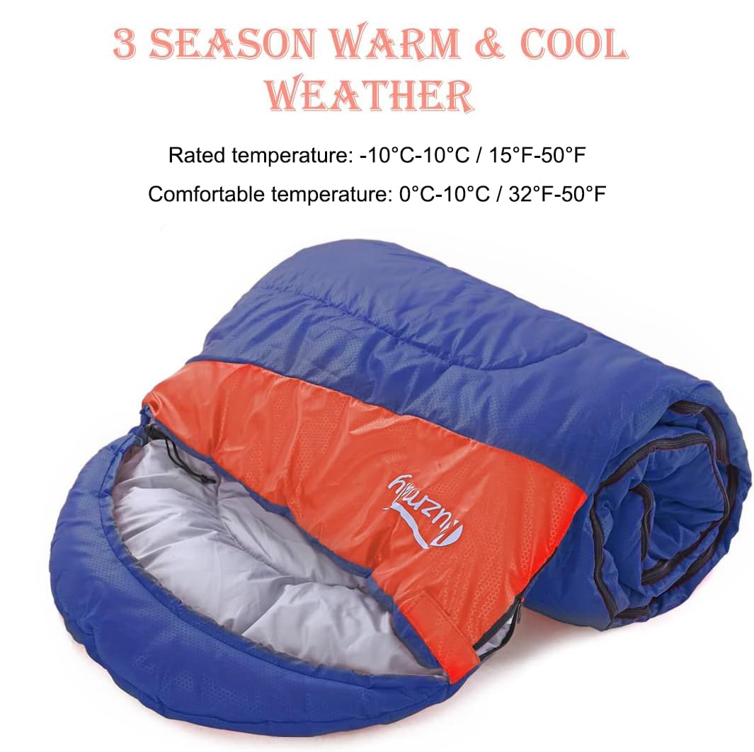 Kuzmaly camping sleeping bag ultralight at 2.9 lbs for backpacking
