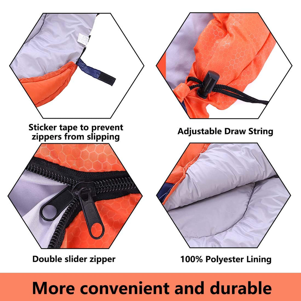 Kuzmaly sleeping bag bottom ventilation zipper enhances airflow for feet comfort.