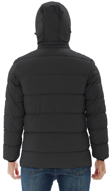 KVE men's hooded winter coat ribbed-cuffs provide snug fit