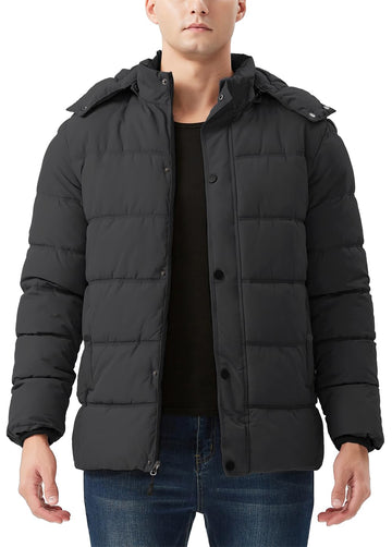 KVE men's hooded winter coat removable-hood illustrates customizable weather protection