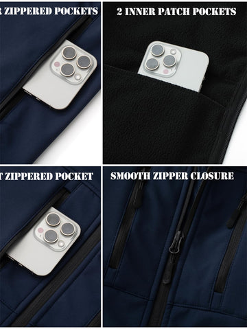 KVE men's vest shows six pockets for secure, on-the-go storage.