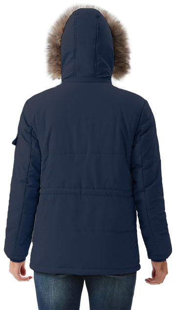 KVE coat features thickened cotton lining for added warmth and cozy comfort.
