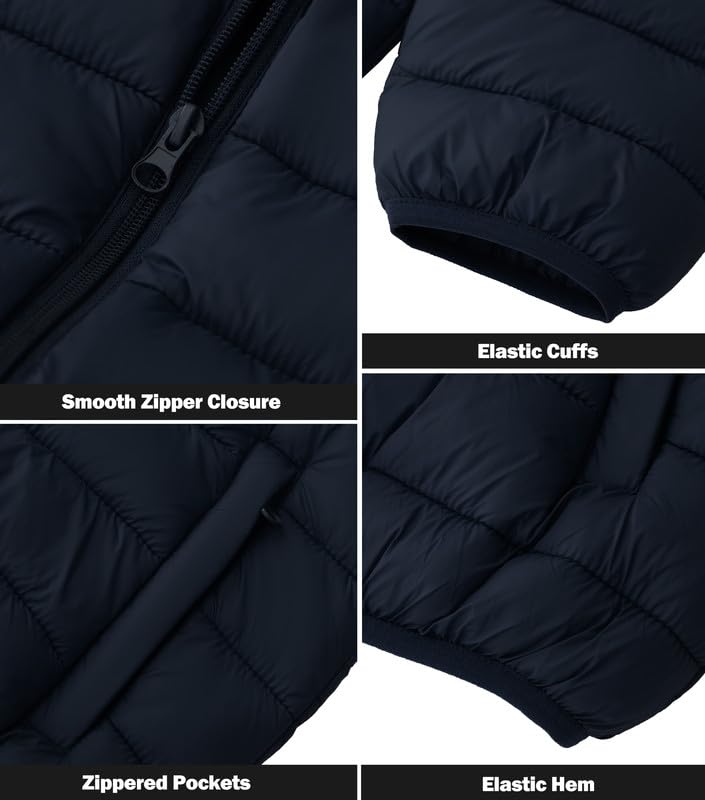 KVE water-resistant puffer jacket worn in light rain
