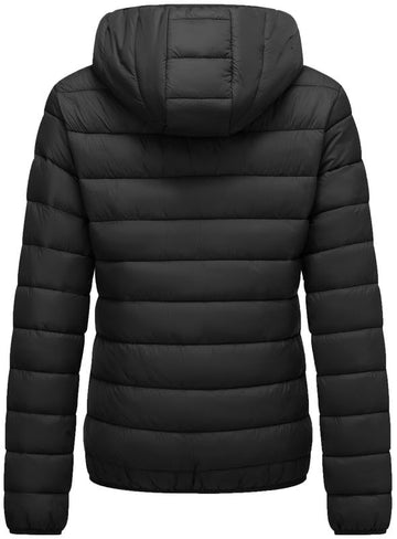 KVE packable puffer jacket with water-resistant finish handles light rain and snow.
