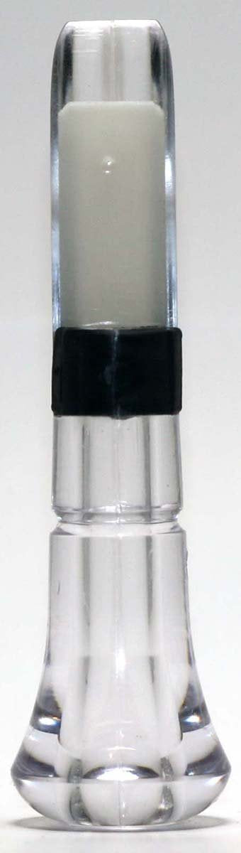 Kwack Wacker Smokin' Hen double reed duck call inserts, clear finish, deliver realistic hen calls for waterfowl hunting