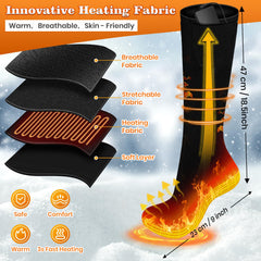 KWANCHOO heated socks with three heating levels for customizable comfort.