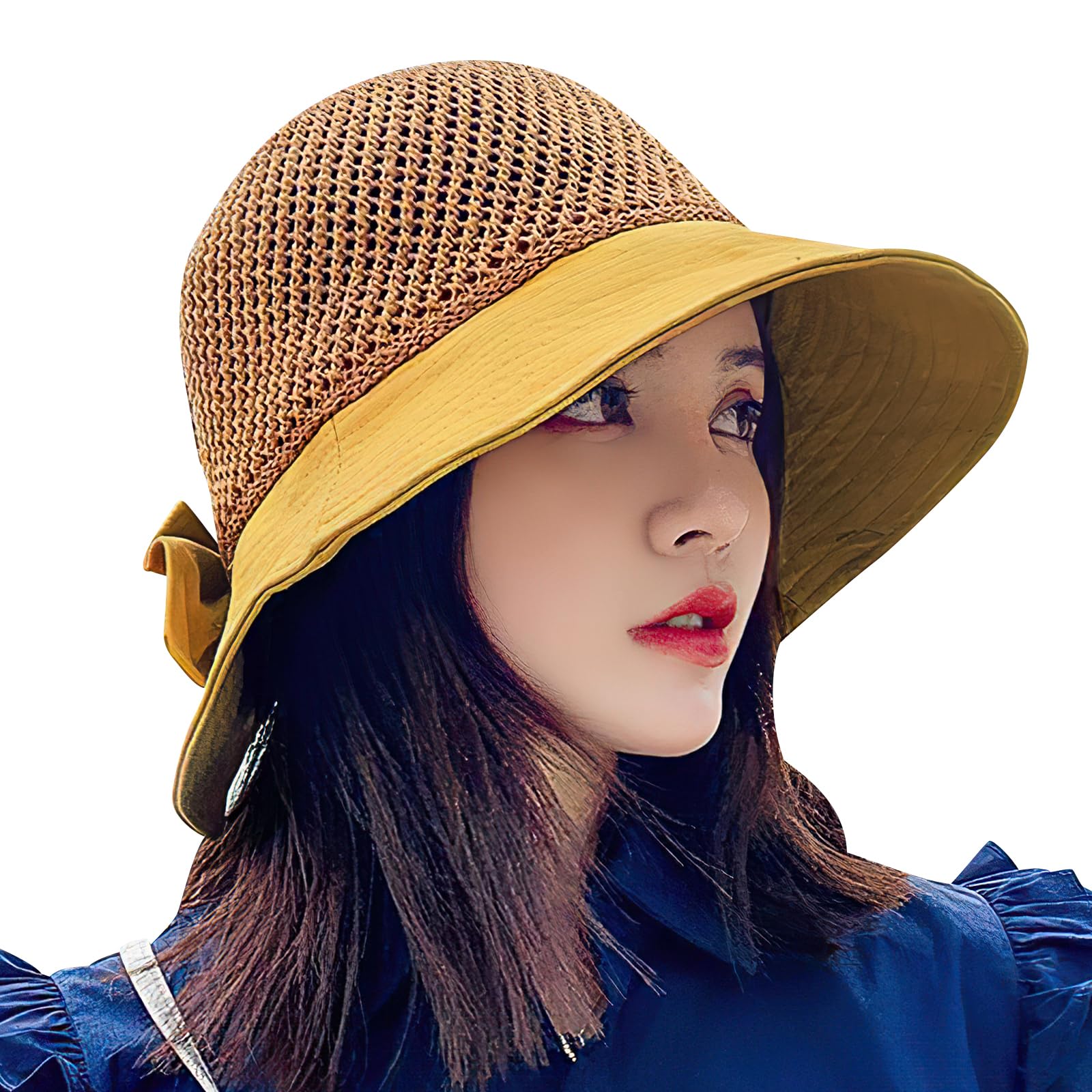 Foldable packable sun hat in travel bag
