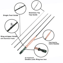 Kylebooker 4 wt fly rod in four-section configuration