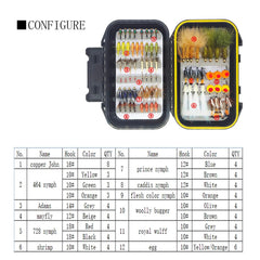 Close-up of sharp high-carbon steel hooks on flies