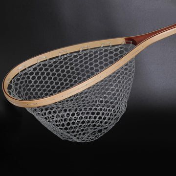 Kylebooker catch-and-release-friendly net protects delicate trout slime.