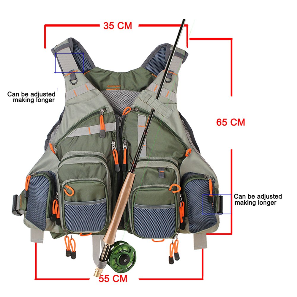 Kylebooker fishing vest mesh Army Green gear attachments keep essentials secured.