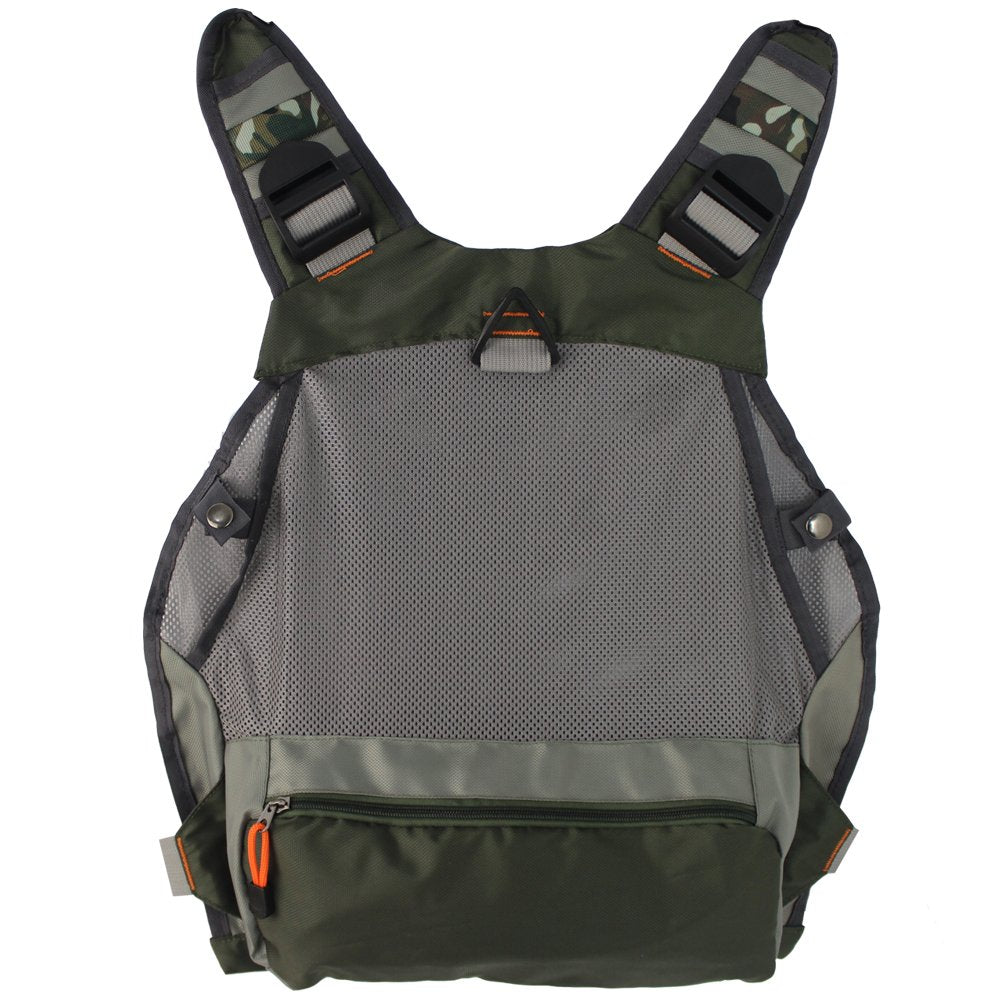 Kylebooker fishing vest mesh Army Green pocket layout highlights 17 storage options.