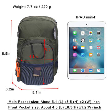 Zippered main compartment and fly box pocket detail