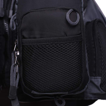 Kylebooker fly fishing vest back view showing breathable mesh for cooling.