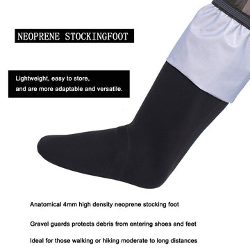 Kylebooker neoprene stockingfoot 4mm close-up highlighting debris guards and comfort.