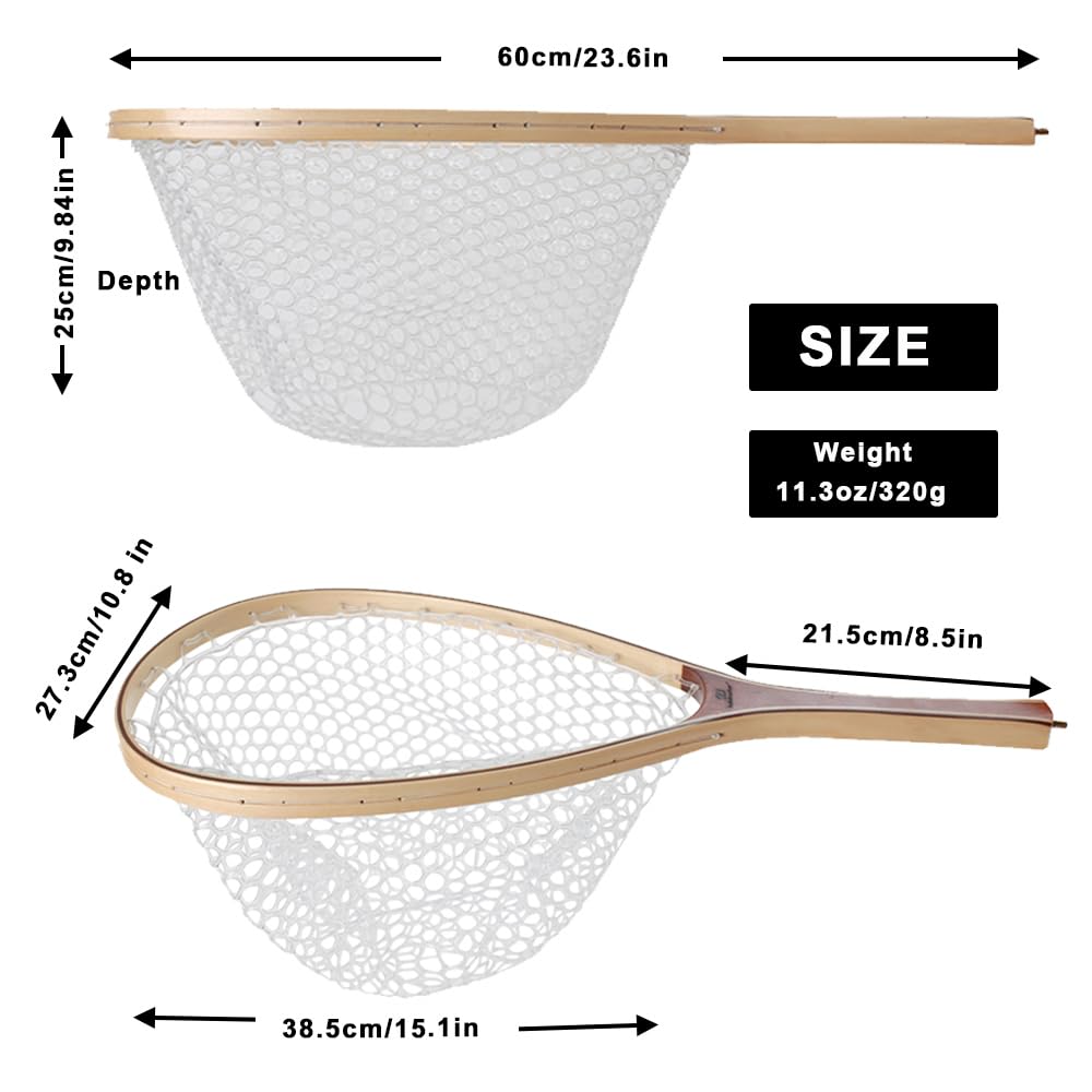 Kylebooker rubber-net closeup showing soft, fish-friendly mesh.
