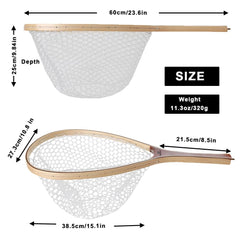 Kylebooker rubber-net closeup showing soft, fish-friendly mesh.