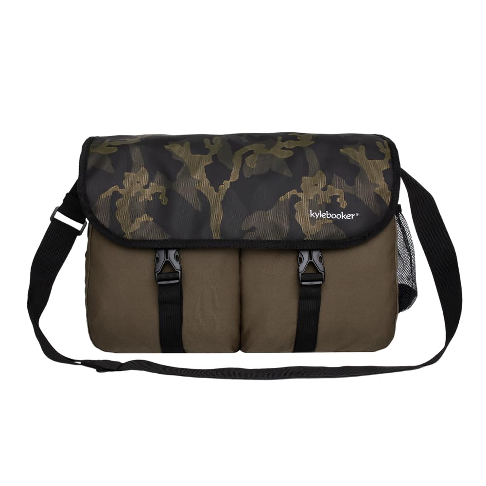 Kylebooker Trout Fishing Bag green side profile highlights compact crossbody convenience for anglers
