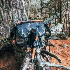 Kylebooker Trout Fishing Bag green waterproof pouch inside keeps essentials dry during splashy casts