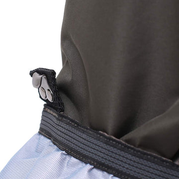 Kylebooker wader packable design close-up showing compact storage for travel.