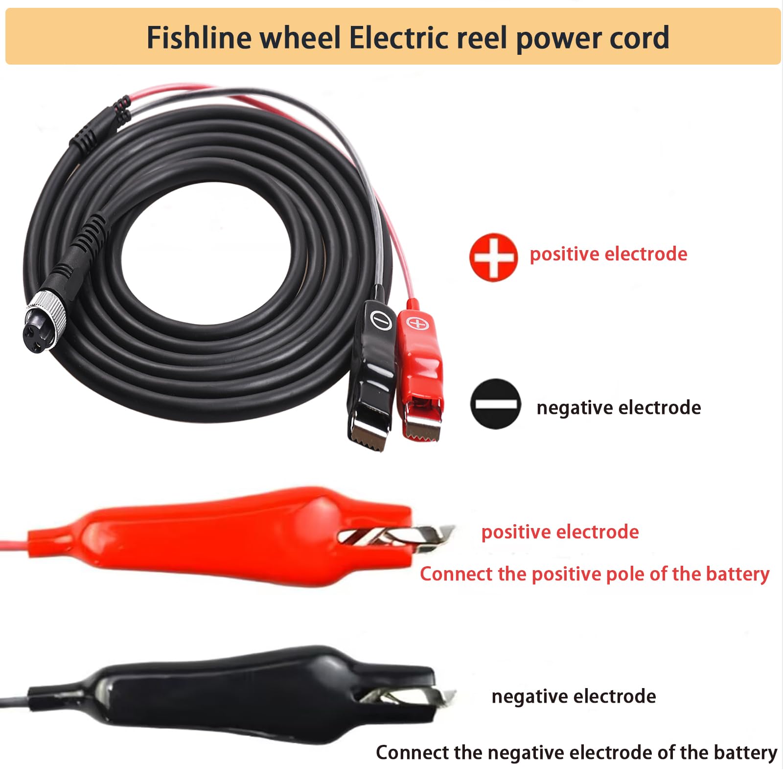 Daiwa Tanacom-compatible power cord for electric reels
