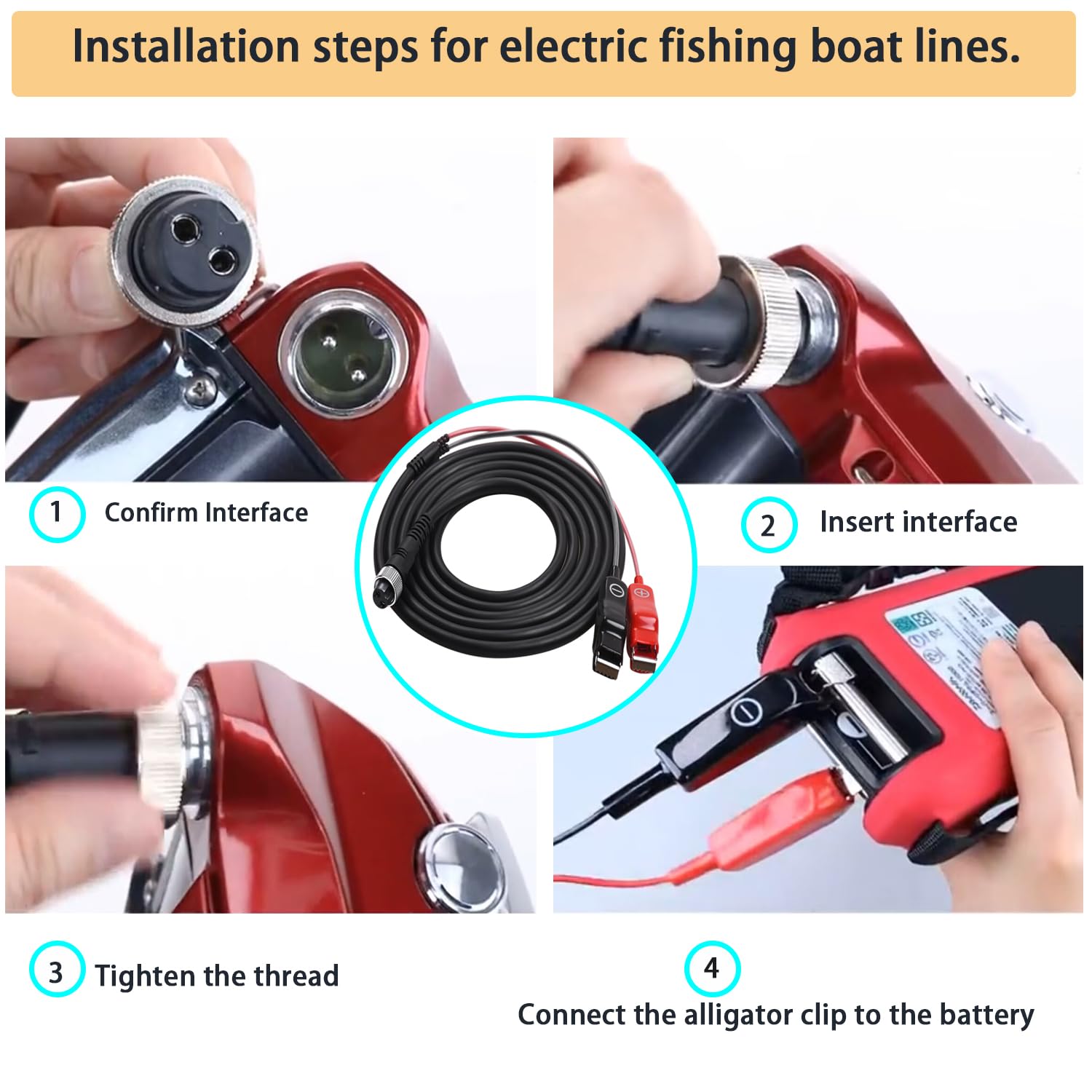 Saltwater-ready electric reel power cord by KZfuli