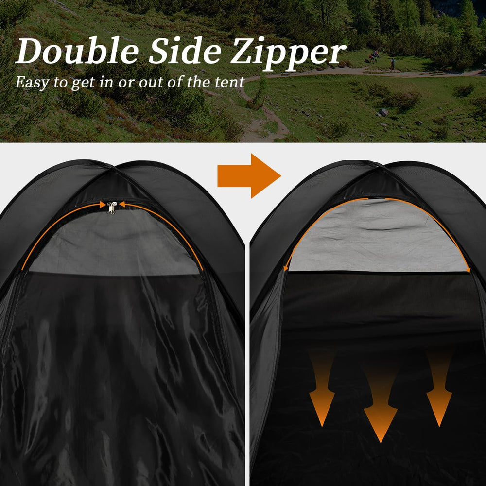 L RUNNZER sturdy end supports keep the pop-up tent stable.