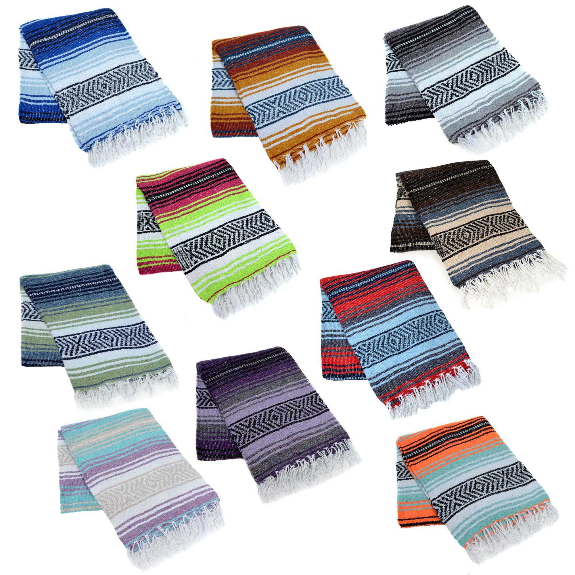 La Montana authentic Mexican blanket 74x50 woven design for durable outdoor use.