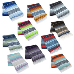 La Montana authentic Mexican blanket 74x50 woven design for durable outdoor use.