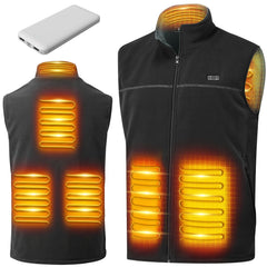 LABCOOL heated vest front view highlights plush microfleece warmth for chilly commutes.