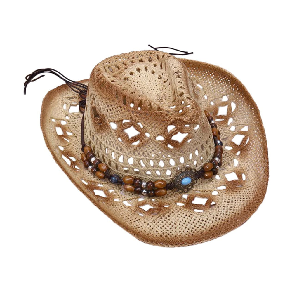 LABRIMP Western wide brim hat front view showcases sun protection for outdoor events