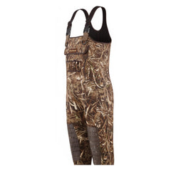 LaCrosse waders with adjustable straps for a secure fit in mud and ice.