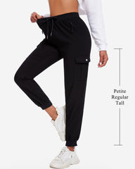 LadyJoy Petite Cargo Capri back pocket keeps essentials secure during workouts.