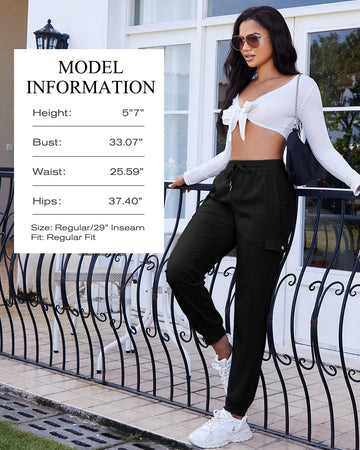 LadyJoy cargo capri waistband with drawcord provides adjustable, secure fit.
